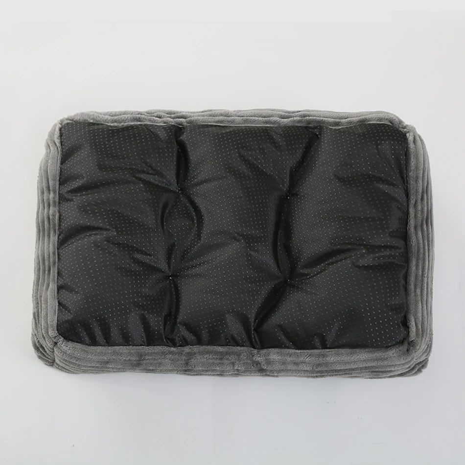 Cama Quadrada para Cães e Gatos — Pelúcia Macia, Almofada Calmante, Uso Inverno