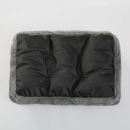 Cama Quadrada para Cães e Gatos — Pelúcia Macia, Almofada Calmante, Uso Inverno