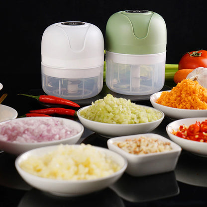 Triturador Elétrico USB Mini 100/250ml — Processador de Alho, Legumes e Carne