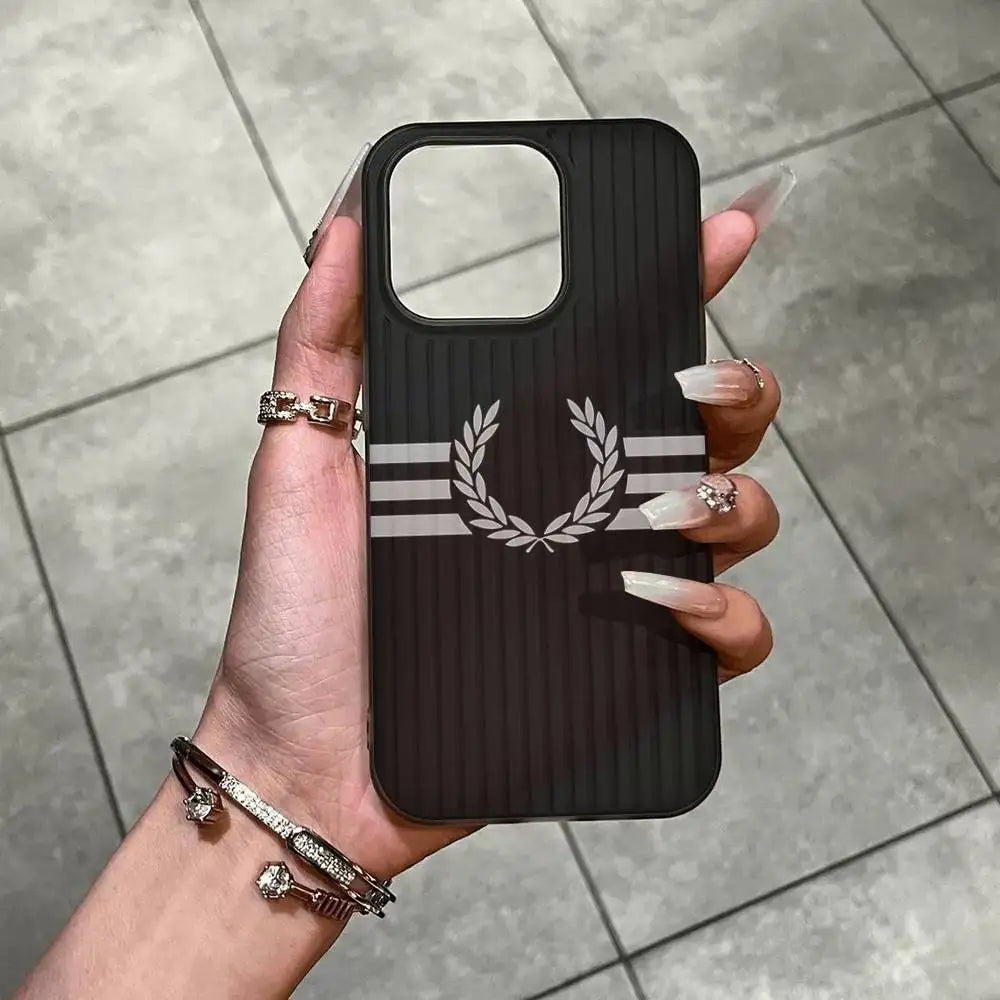 F-Fred Luxuxy Perry For IPhone 17 16 15 Plus Pro Max 12 14 Plus 11 13 Wave Corrugated Stripe Funda Phone Cover