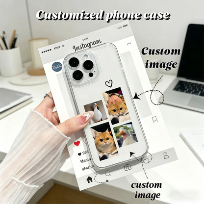 DIY iPhone 17 16 15 14 13 12 11 Pro 11 12 Mini XS Max XR 8 7 6 Plus Air Customized Photo Transparent Phone Protective Case