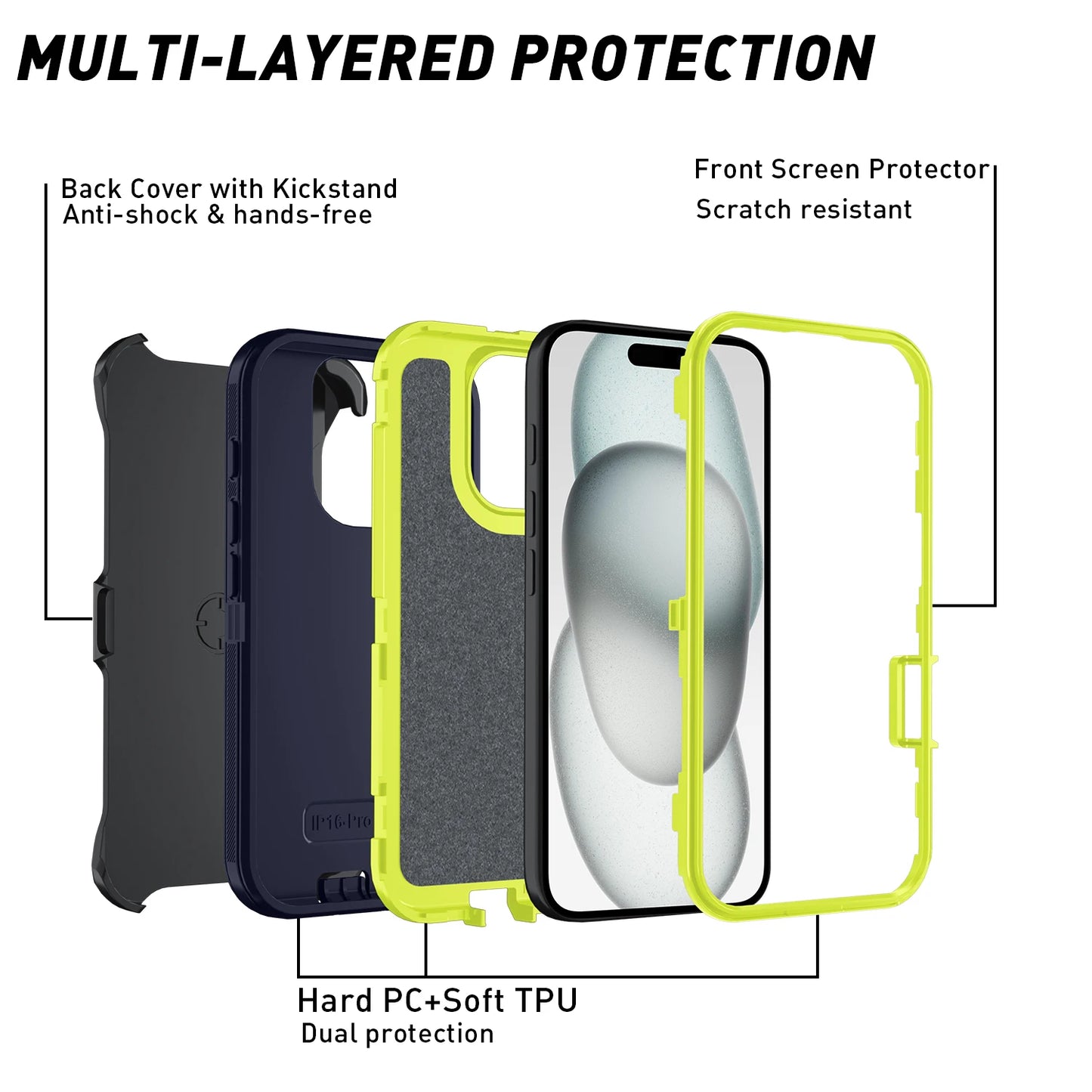 Armor Shockproof Defender Phone Case For iphone 11 12 13 14 15 Pro Max X XS XR XSMAX 7 8 Plus SE2 SE4 Hard PC+TPU Back Cover valor