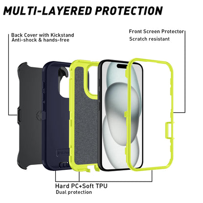 Armor Shockproof Defender Phone Case For iphone 11 12 13 14 15 Pro Max X XS XR XSMAX 7 8 Plus SE2 SE4 Hard PC+TPU Back Cover valor