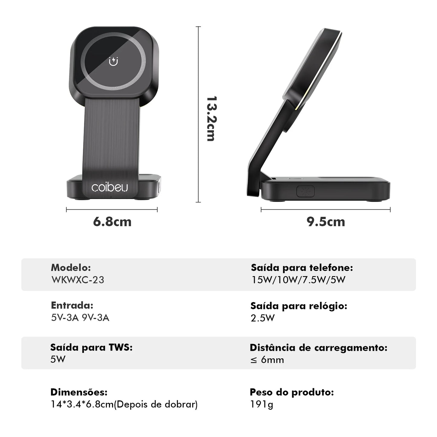 Carregador MagSafe Indução para iPhone — Magnético USB-C