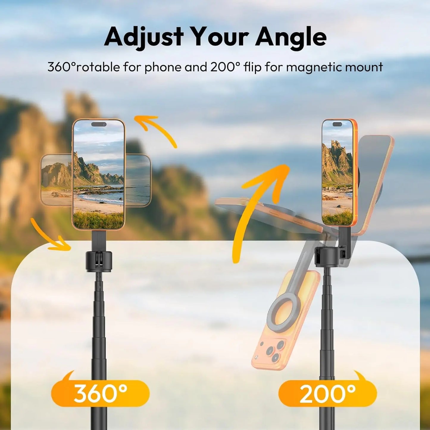 Tripé Magnético Ulanzi SK26 113cm — Selfie Stick MagSafe para iPhone 17 Pro