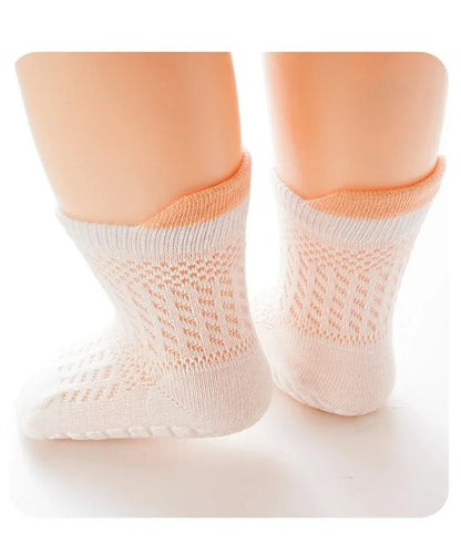 3 Pairs/lot RAISE 6 Colored Non-slip Baby Girl Sock Breathable Thin Infant Girl Cotton Socks Kids Mesh Socks Children's Sock Kit