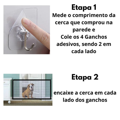 Tela de Proteção Removível para Pets — Barreira para Portas, Escadas e Ambientes