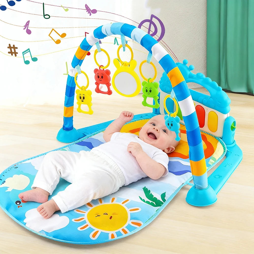 0-36 Months Baby Fitness Stand Music Play Gym Activity Toys Newborn Piano Crawling Blanket Pedal Game Pad Early Education Gifts