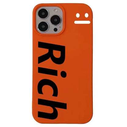 Half Pack English RICH Simple Y2K Phone Case For iPhone 17 16 15 14 13 12 11 PRO MAX 16 15 14 PLUS 17 Air Shockproof Soft Cover