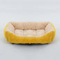Cama Quadrada para Cães e Gatos — Pelúcia Macia, Almofada Calmante, Uso Inverno