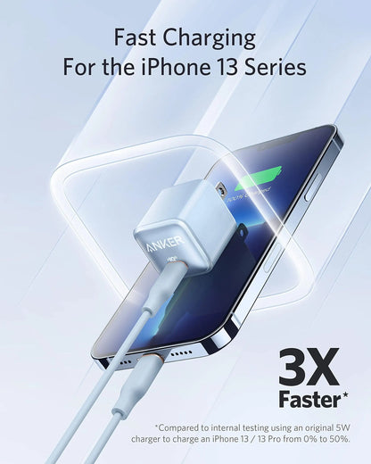 Carregador Anker 20W Nano Pro 511 — USB-C Carga Rápida para iPhone 12, 13 e 14