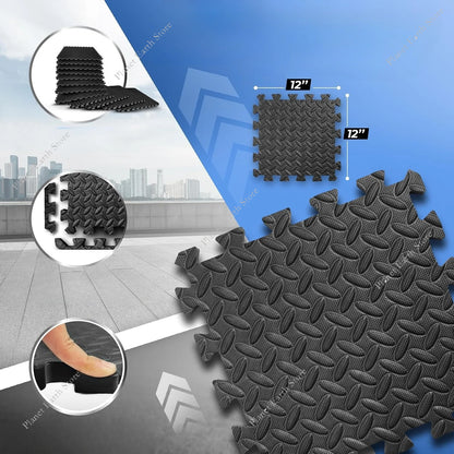 12Pcs Eva Foam Mat Baby Foam Play Mat Interlocking Foam Tiles Non-Slip Foam Floor Mat Gym Puzzle Sports Floor Mat Home 30*30*1CM