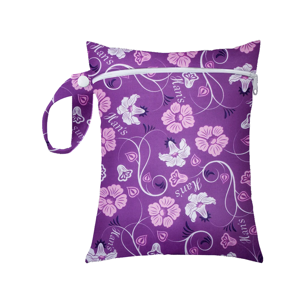 Mini Size 25x20cm Diaper Bag Waterproof Reusable Mummy Bag Printed Pocket Nappy Bags PUL Travel Wet Dry Bags Purple Color
