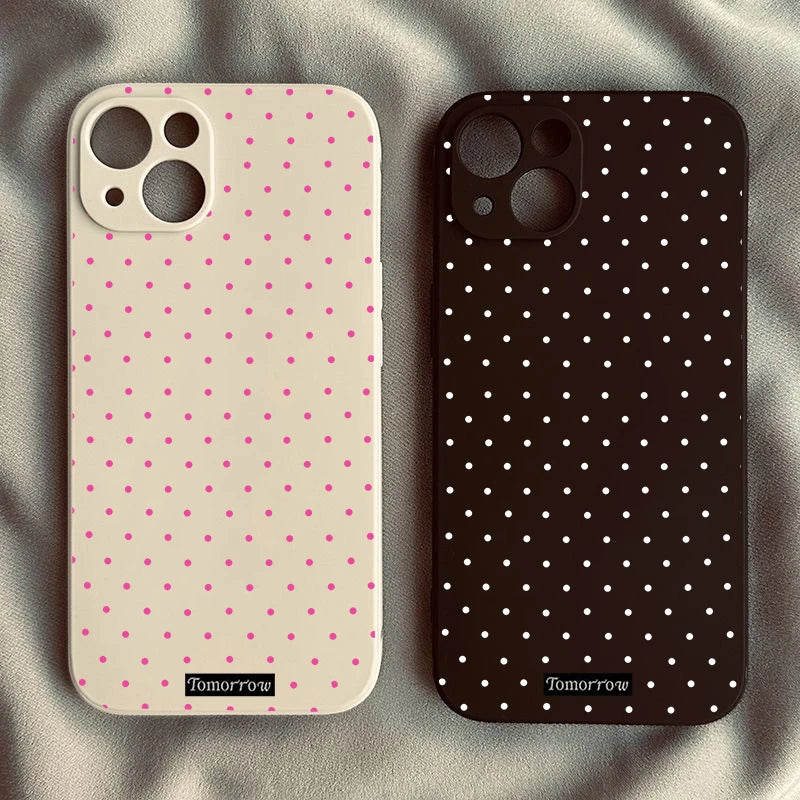 Small Polka Dot Phone Case For iPhone 17 16 15 11 12 14 13 Pro Max Mini X XS XR 7 8 Plus SE4 17E Air Shockproof Cover Fundas