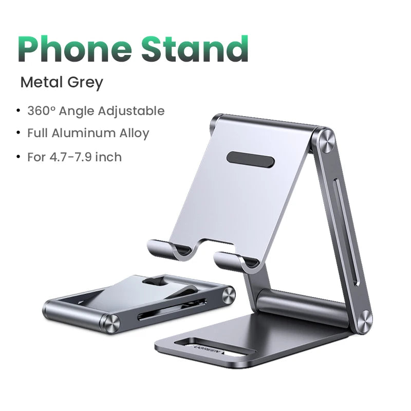 Suporte Alumínio UGREEN para iPhone, iPad e Notebook — Ajustável e Dobrável