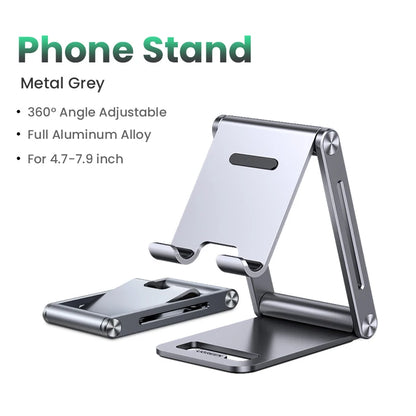 Suporte Alumínio UGREEN para iPhone, iPad e Notebook — Ajustável e Dobrável