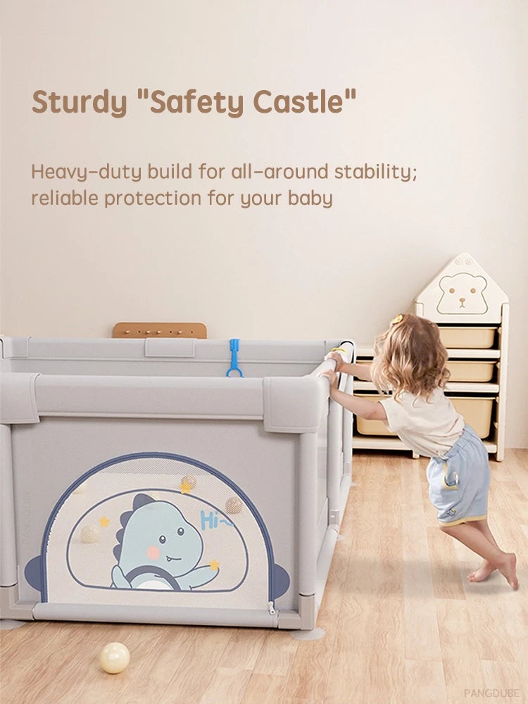 PANGDUBE Baby Playpen Playard Sturdy Safety Fence Large Activity Play Area for Toddler Indoor Play Yard with Breathable Mesh