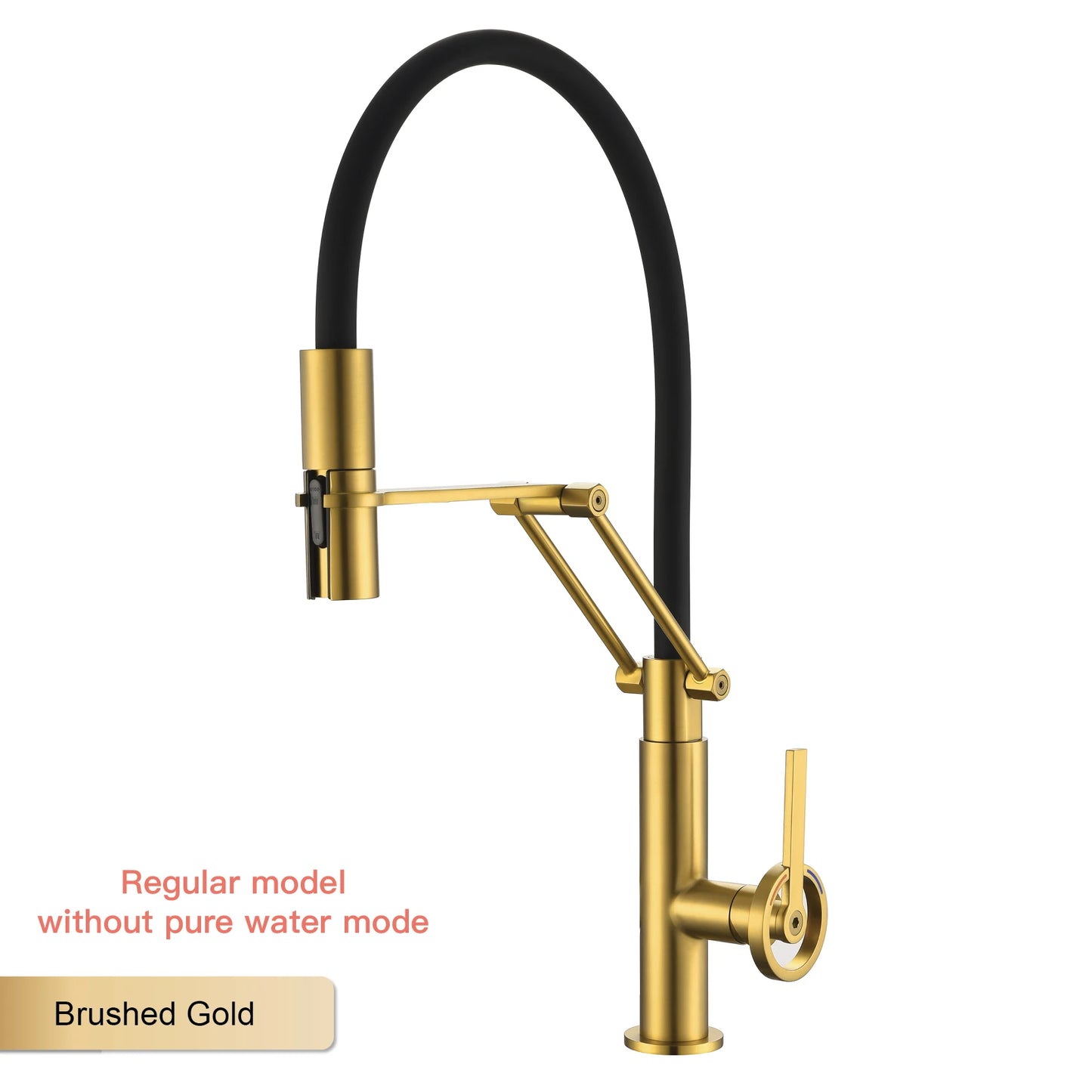 Torneira de Cozinha Industrial Bronze Escovado Ouro Rosé — Filtro Separado | Água Quente e Fria