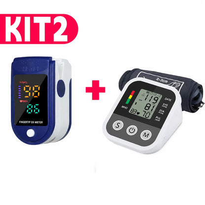 Kit Saúde Doméstico — Oxímetro Digital e Monitor de Pressão Arterial de Braço