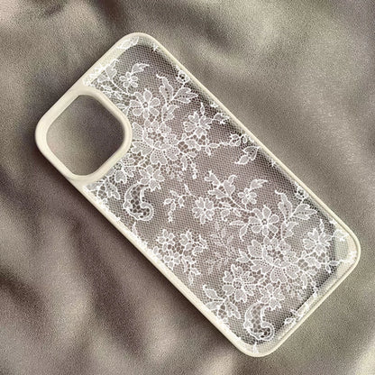 Vintage White Lace Floral Phone Case for iPhone 17 16 15 14 11 12 13 Pro Max 16E 17Air X XR XS 7 8 Plus SE 2022 Protective Cover