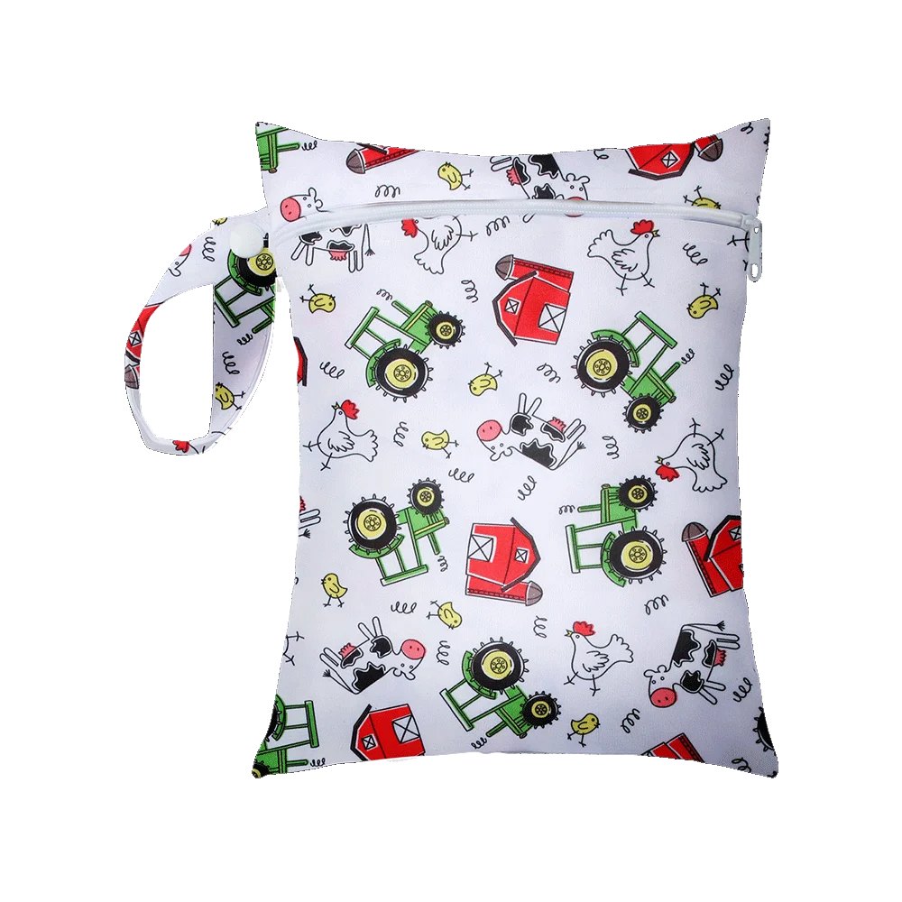 Mini Size 25x20cm Diaper Bag Waterproof Reusable Mummy Bag Printed Pocket Nappy Bags PUL Travel Wet Dry Bags Purple Color