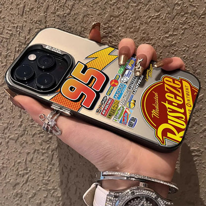 Lightning McQueen 95 Cars Plating Phone Case for iPhone 17 16 15 14 13 12 11 Pro Max Plus 17 Air 16E X XR XS Max Back Cover