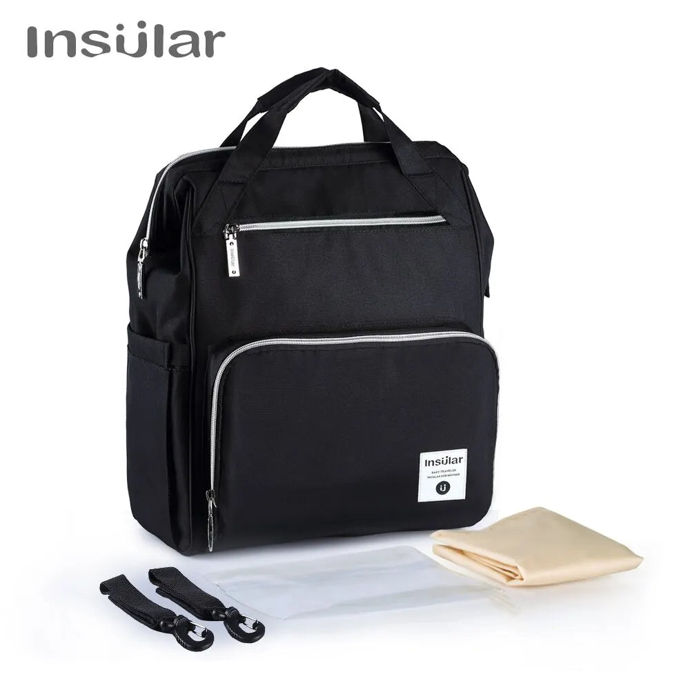 Insular New Fashion Mummy Maternity Nappy Bag Large Capacity Baby Diaper Bags Travel Backpack Designer Nursing Bag For Baby Care