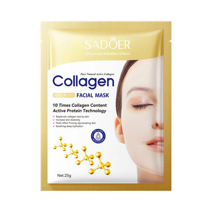 Máscara Facial de Colágeno Coreana 10 Unidades — Anti-Rugas, Firmeza e Hidratação