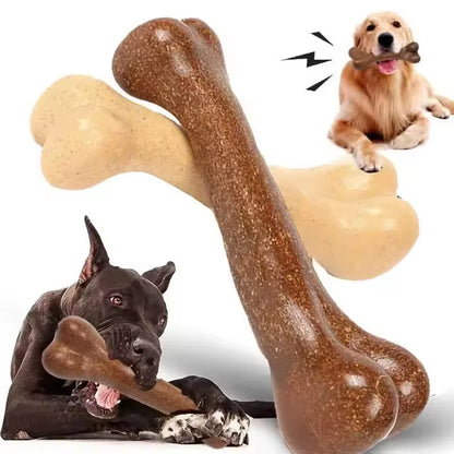 Brinquedo Osso Mastigável para Cães — Resistente, Atlóxico, Anti-mordida para Filhotes e Adultos