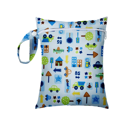 Mini Size 25x20cm Diaper Bag Waterproof Reusable Mummy Bag Printed Pocket Nappy Bags PUL Travel Wet Dry Bags Purple Color
