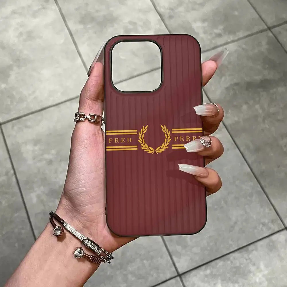 F-Fred Luxuxy Perry For IPhone 17 16 15 Plus Pro Max 12 14 Plus 11 13 Wave Corrugated Stripe Funda Phone Cover