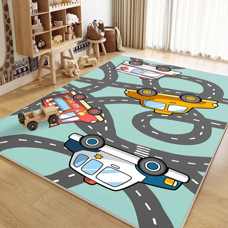 1 Piece 80x120cm Baby Play Mat Children's Anti-fall Crawling Mats Anti-slip Game Playmats Puzzle City Traffic Track Toys Carpets
