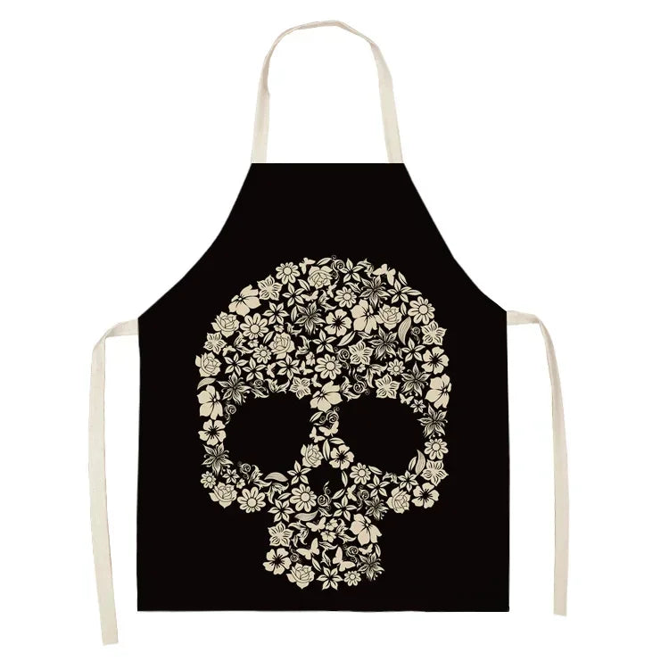 Skull pattern Aprons apron kitchen  women master apron  for kitchen Women kitchen apron for hairdresser