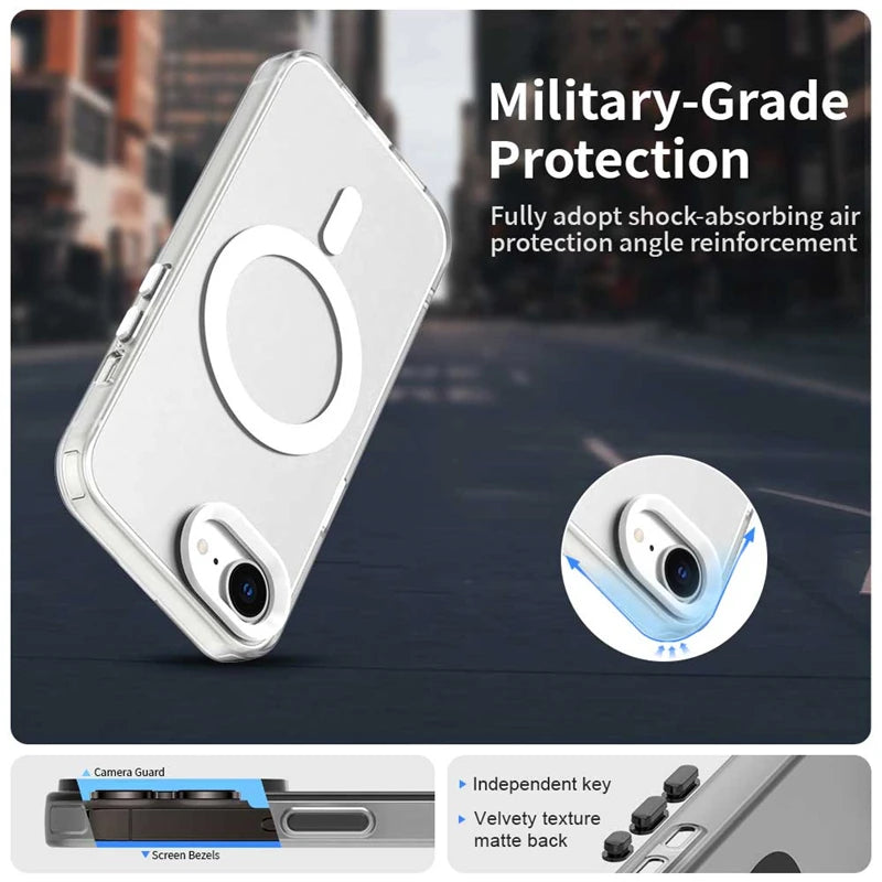 For iPhone 16E Case iPhone 16E Capas New Phone Bumper Shockproof Colour Wireless Charging Magnetic Matte Fundas iPhone 16E