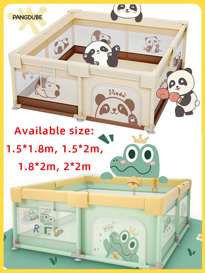 PANGDUBE Baby Playpen Cute Indoor Play Yard Large Kid Playpen with Storage Bag Safety Activity Fence for Toddlers Playground