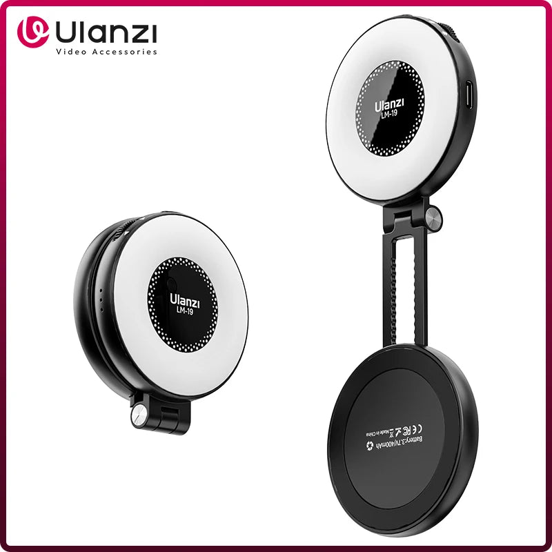Luz de Vídeo Ulanzi LM19 MagSafe Bi-Color — Selfie Light para iPhone 14 ao 16 Pro Max