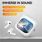 AURAFIT Ai Fones sem fio Acústica Concha & Bluetooth 5.3, 4 Mic ENC, 36h + Tela TFT 2,01" HD, ANC, Trad IA + APP, 512MB