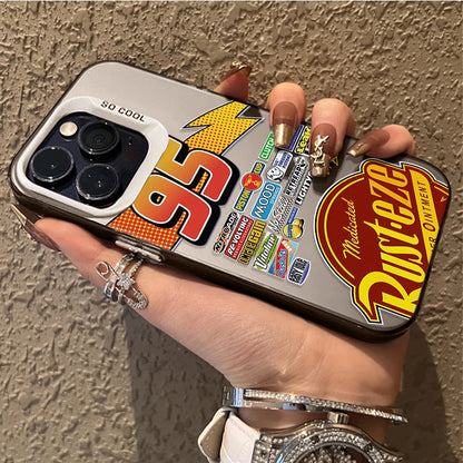 Lightning McQueen 95 Cars Plating Phone Case for iPhone 17 16 15 14 13 12 11 Pro Max Plus 17 Air 16E X XR XS Max Back Cover