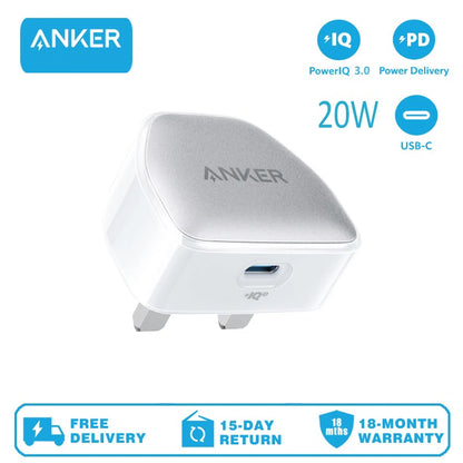 Carregador Anker 20W Nano Pro 511 — USB-C Carga Rápida para iPhone 12, 13 e 14