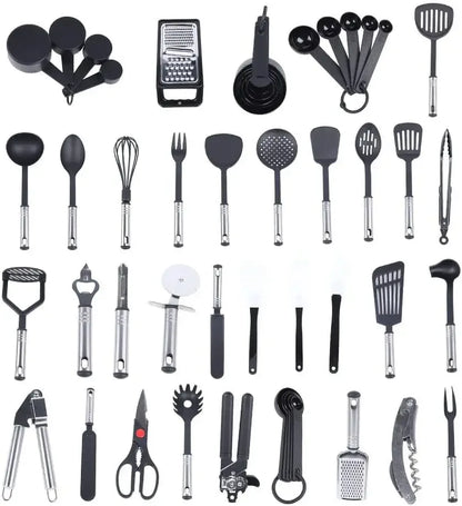40 Pcs Kitchen Utensils Stainless Steel Kitchen Utensils Set Nylon Kitchen Utensils for Kitchen Baking Mixing Kitchen Cooking