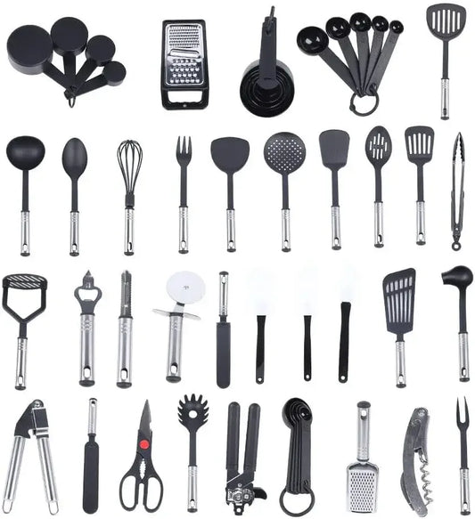 40 Pcs Kitchen Utensils Stainless Steel Kitchen Utensils Set Nylon Kitchen Utensils for Kitchen Baking Mixing Kitchen Cooking