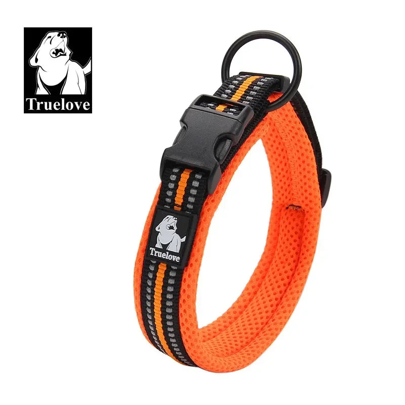 Coleira Refletiva Truelove para Cães — Nylon Ajustável 3M, 8 Tamanhos, Todas as Raças