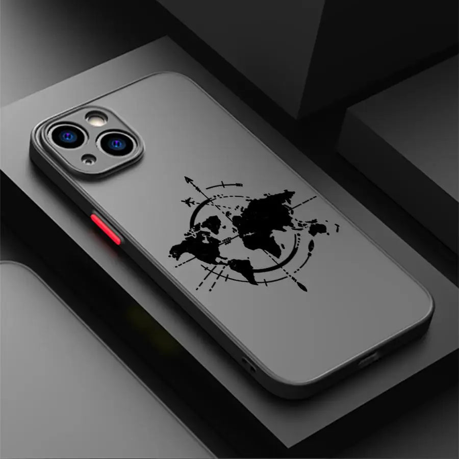 Line Airplane Topographic Back Phone Cover Case for iPhone 14 XS 7 8 15 Plus 13 Mini 16 Pro Max 12 17 Air 16e 11