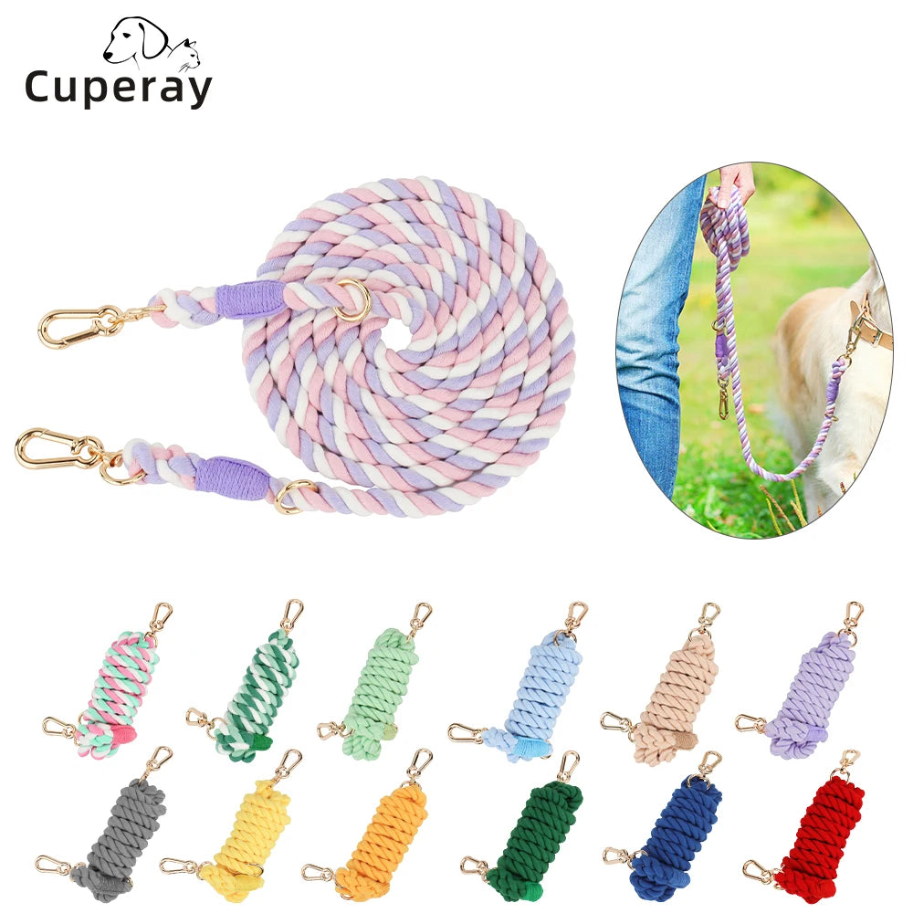 Guia Colorida para Cães — Algodão, Fivela Metálica e Plaquinha Personalizável