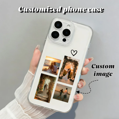 DIY iPhone 17 16 15 14 13 12 11 Pro 11 12 Mini XS Max XR 8 7 6 Plus Air Customized Photo Transparent Phone Protective Case