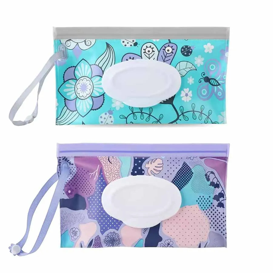 EVA Baby Wet Wipe Dispenser Bag Portable Refillable Flip Cover Wipe Pouch Reusable Travel Wet Wipe Pouch