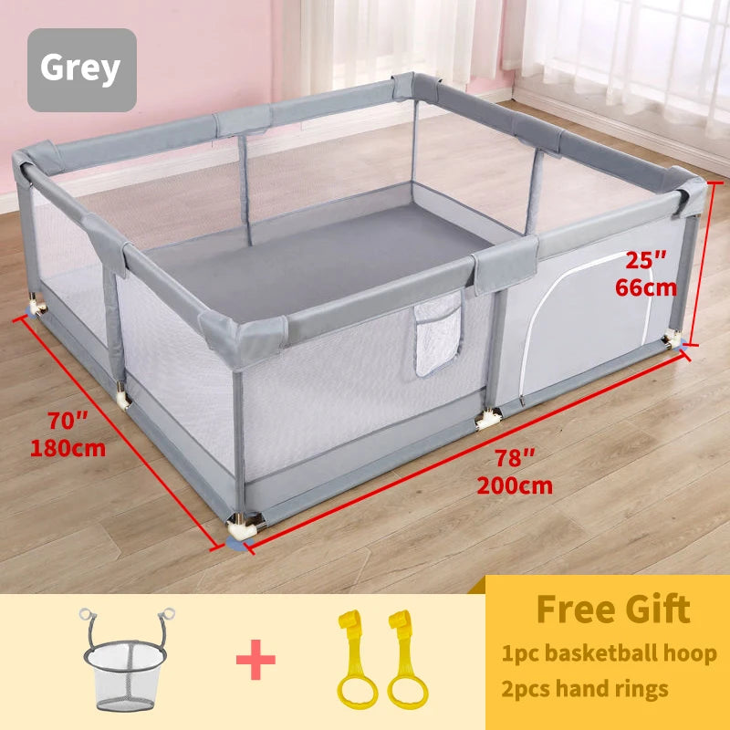 PANGDUBE Baby Playpen Playard Sturdy Safety Fence Large Activity Play Area for Toddler Indoor Play Yard with Breathable Mesh