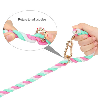 Guia Colorida para Cães — Algodão, Fivela Metálica e Plaquinha Personalizável