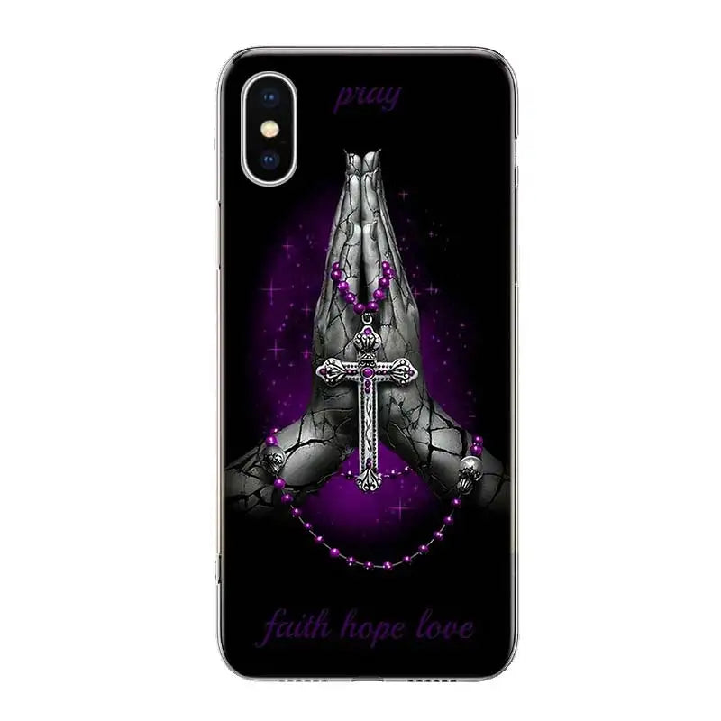 God Jesus Pray For iPhone 17 Air 16 15 14 Plus 13 Mini 12 11 Pro Max Phone Case 16E 7 Print 8 SE Fundas Cover Soft Coque 16 15 1
