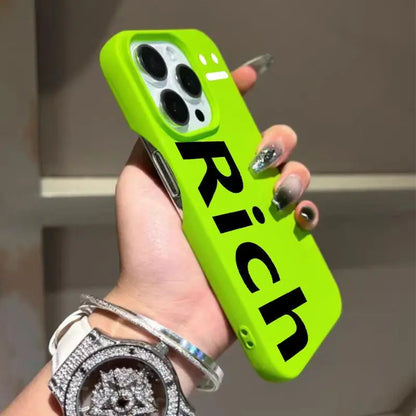 Half Pack English RICH Simple Y2K Phone Case For iPhone 17 16 15 14 13 12 11 PRO MAX 16 15 14 PLUS 17 Air Shockproof Soft Cover